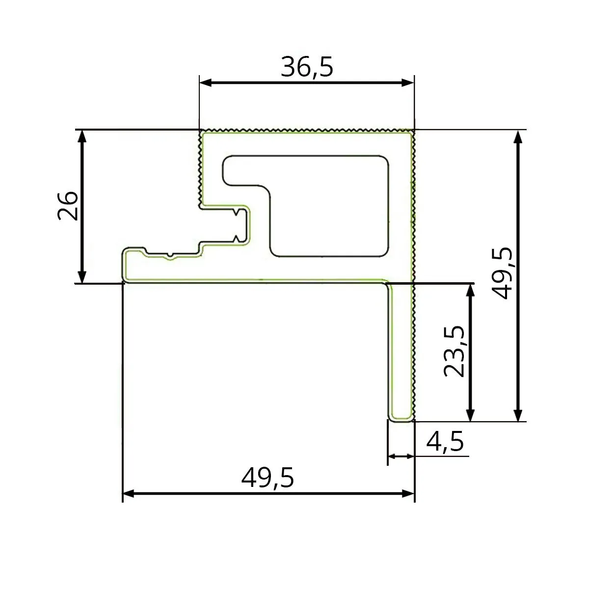 Listwa WPC Lamelowa 36,5x49,5 mm Polimer 2,9 m - obrazek 2